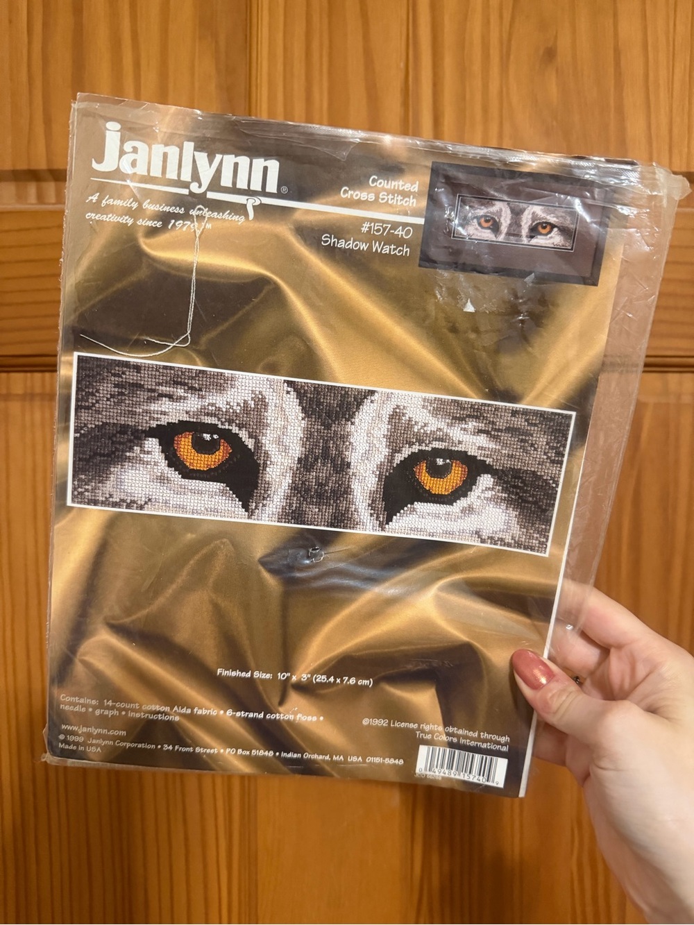 1999Janlynn Shadow Watch Counted Cross Stitch Kit - Wolf Eyes